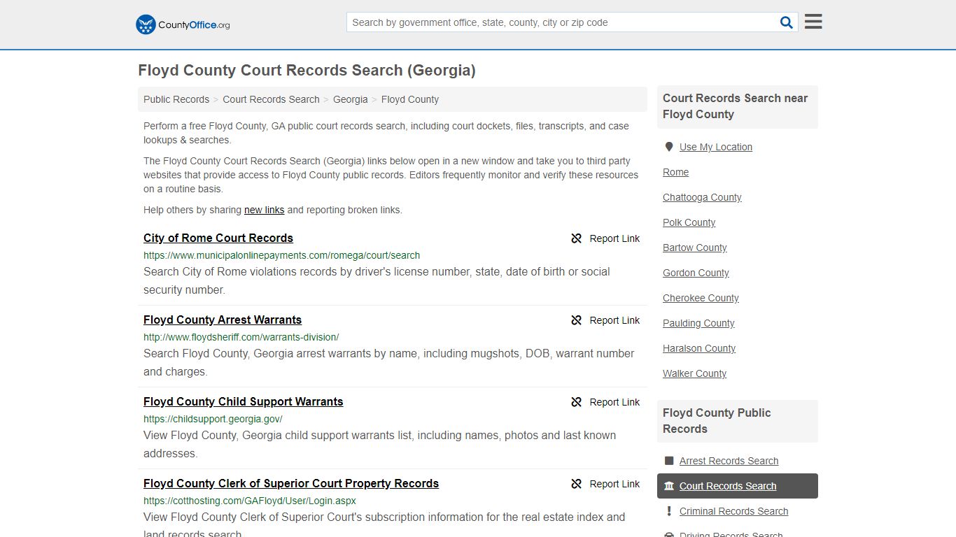 Court Records Search - Floyd County, GA (Adoptions ...